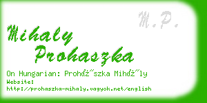 mihaly prohaszka business card